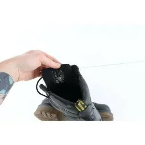 Vtg Dr Martens Mens 10 Goth Grunge Distressed Leather Chunky Moto Boots Black Dr martens dr. martens y2k black leather boots - Gem main image 4